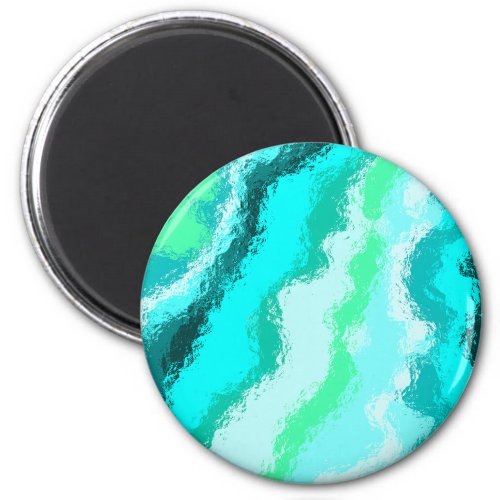 Blue Green Aqua Painterly Scumbled Style Magnet