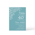 Blue Green Aqua Pine Branch Surprise 40th Birthday