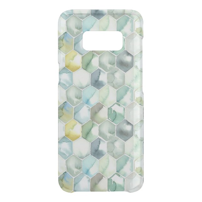 Blue & Green Aquarelle Honycomb Pattern Uncommon Samsung Galaxy Case (Back)