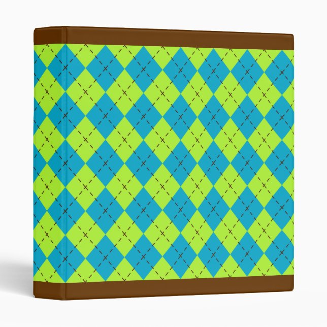 Blue Green Argyle Binder (Front/Spine)