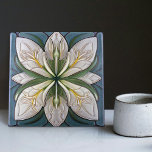 Blue Green Art Deco Floral Wall Decor Art Nouveau Ceramic Tile<br><div class="desc">Welcome to CreaTile! Here you will find handmade tile designs that I have personally crafted and vintage ceramic and porcelain clay tiles, whether stained or natural. I love to design tile and ceramic products, hoping to give you a way to transform your home into something you enjoy visiting again and...</div>