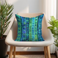 Blue Green Artistic Boho Striped