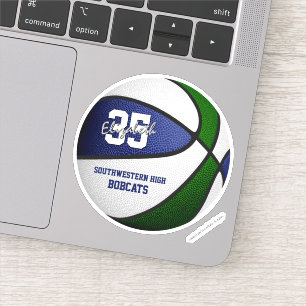 blue green basketball team colors personalized sticker