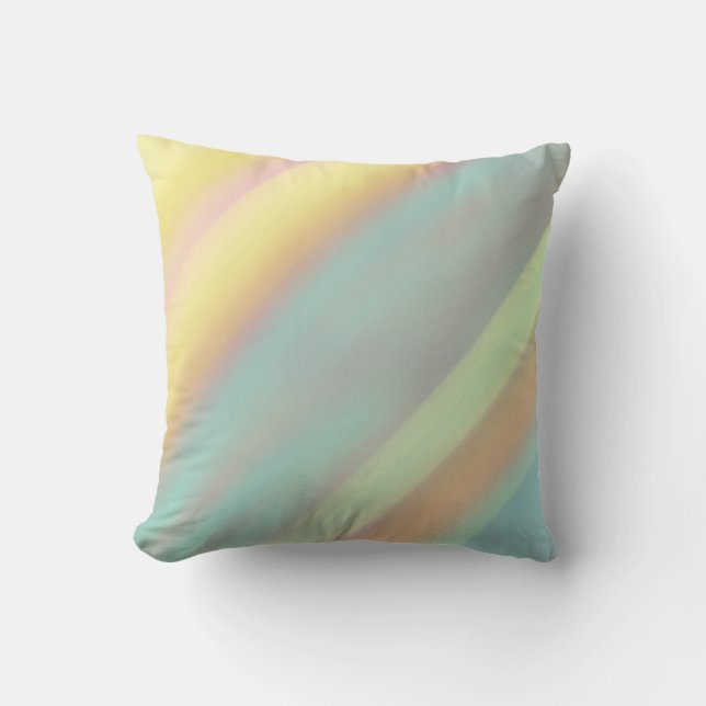 Blue Green Beach Coastal  Throw Pillow (Front)