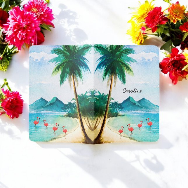 Blue Green Beach Ocean Travel Tropical  Passport Holder (Creator Uploaded)