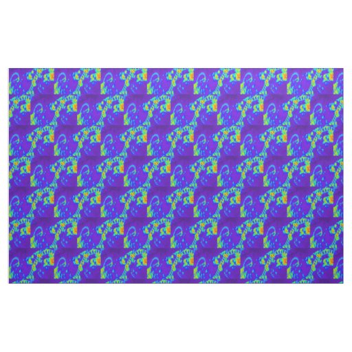 blue/green beach waves pattern fabric