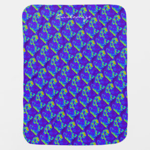 blue/green beach waves Thunder_Cove Stroller Blanket