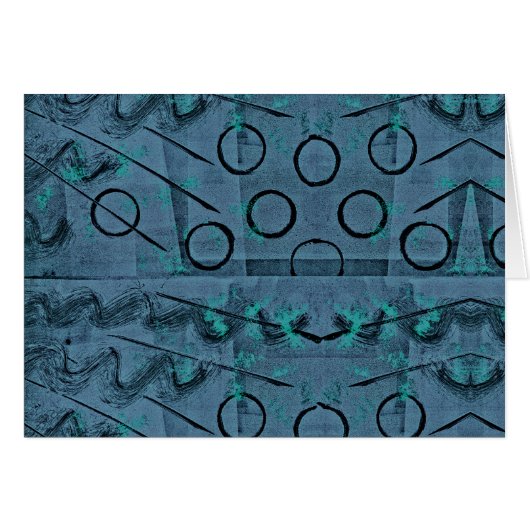 Blue Green Black Abstract Cards (Front Horizontal)
