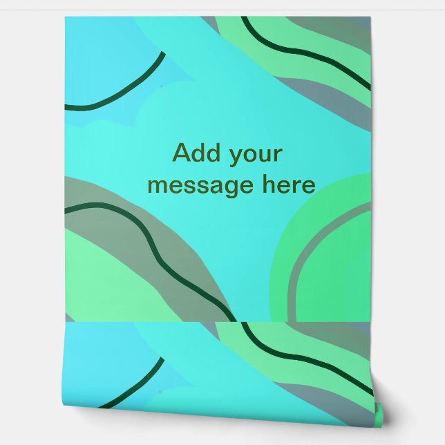 Blue green black pastel abstract add name text boh wallpaper  (Unrolling)