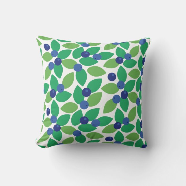 Blue Green Blueberry Modern Scandinavian. Throw Pillow (Front)