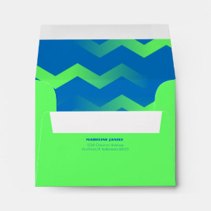 Blue & Green Bright Chevron Envelopes