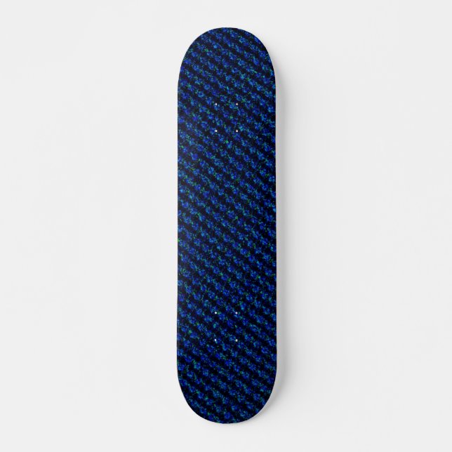 Blue Green Broken Glass Pattern Skateboard Deck (Front)