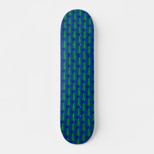 Blue Green Broken Glass Pattern Skateboard Deck