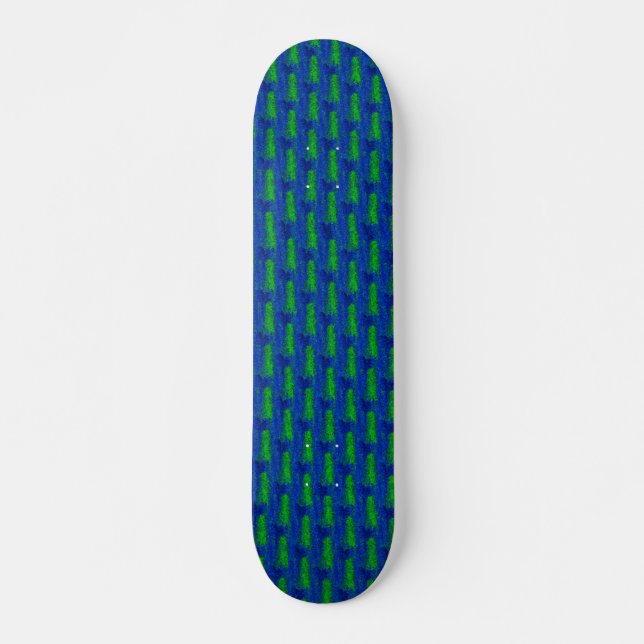 Blue Green Broken Glass Pattern Skateboard Deck (Front)