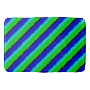 Blue Green Broken Glass Stripes Bath Mat