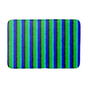 Blue Green Broken Glass Stripes Bath Mat