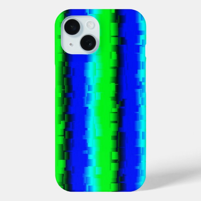 Blue Green Broken Glass Stripes Case-Mate iPhone Case (Back)