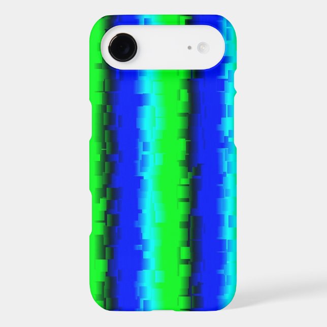 Blue Green Broken Glass Stripes Case-Mate iPhone Case (Back)