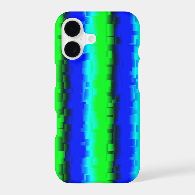 Blue Green Broken Glass Stripes Case-Mate iPhone Case (Back)
