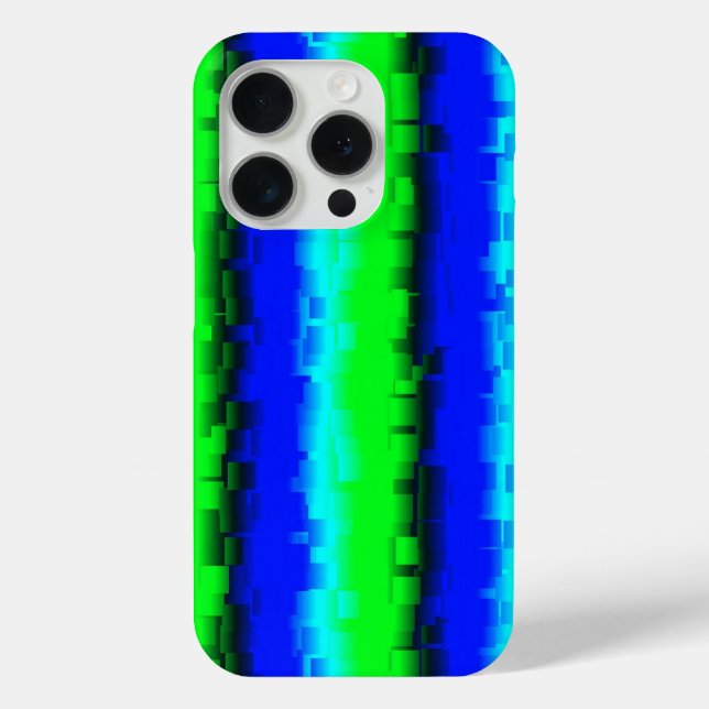 Blue Green Broken Glass Stripes Case-Mate iPhone Case (Back)