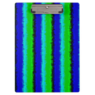 Blue Green Broken Glass Stripes Clipboard