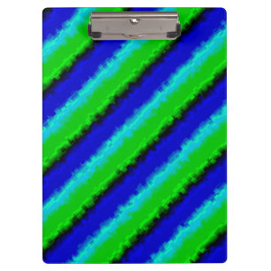 Blue Green Broken Glass Stripes Clipboard