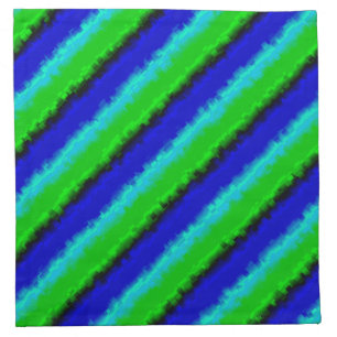 Blue Green Broken Glass Stripes Cloth Napkin