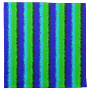 Blue Green Broken Glass Stripes Cloth Napkin