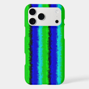 Blue Green Broken Glass Stripes iPhone 17 Pro Max Case
