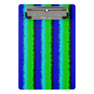 Blue Green Broken Glass Stripes Mini Clipboard