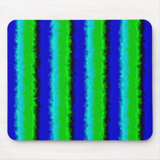 Blue Green Broken Glass Stripes Mouse Pad (Front)