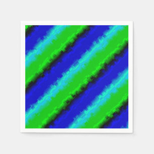 Blue Green Broken Glass Stripes Napkins