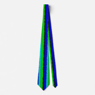 Blue Green Broken Glass Stripes Neck Tie