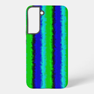 Blue Green Broken Glass Stripes Samsung Galaxy S22+ Case