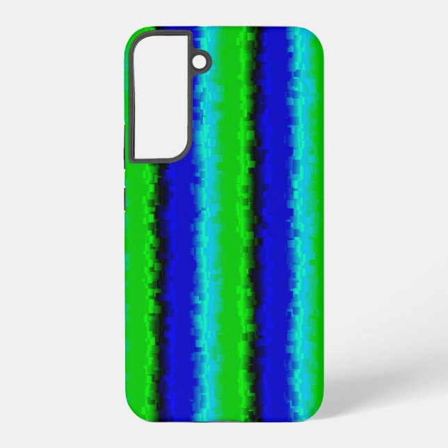 Blue Green Broken Glass Stripes Samsung Galaxy Case (Back)