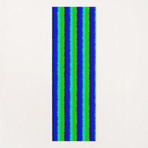 Blue Green Broken Glass Stripes Yoga Mat