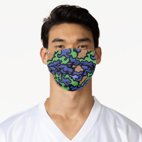 Blue Green Brown Abstract pattern Face Mask