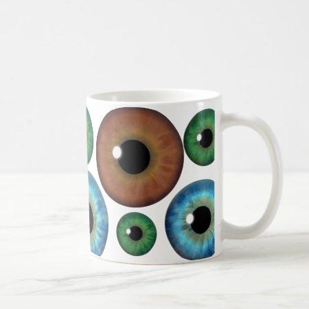Blue Green Brown Eyeballs Cool Custom Mug