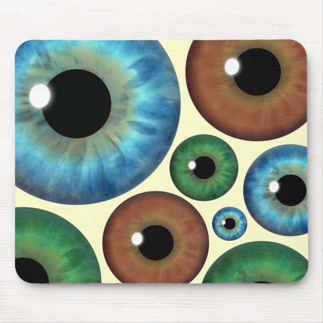 Blue Green Brown Iris Eyeballs Custom Mousepad (Front)