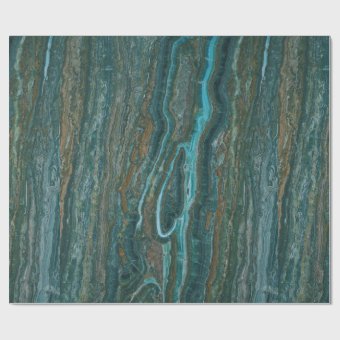 Blue-Green &amp; Brown Marble Texture Wrapping Paper | Zazzle