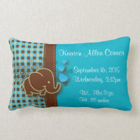 Blue, Green & Brown Plaid Baby Elephant