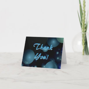 Blue & Green Bubbles Letterpress Thank You Card