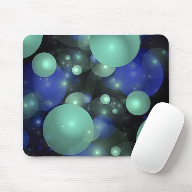 Blue & Green Bubbles Mouse Pad (With Mouse)