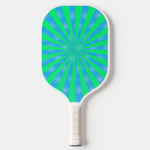 Blue Green Burst Design Pickleball Paddle