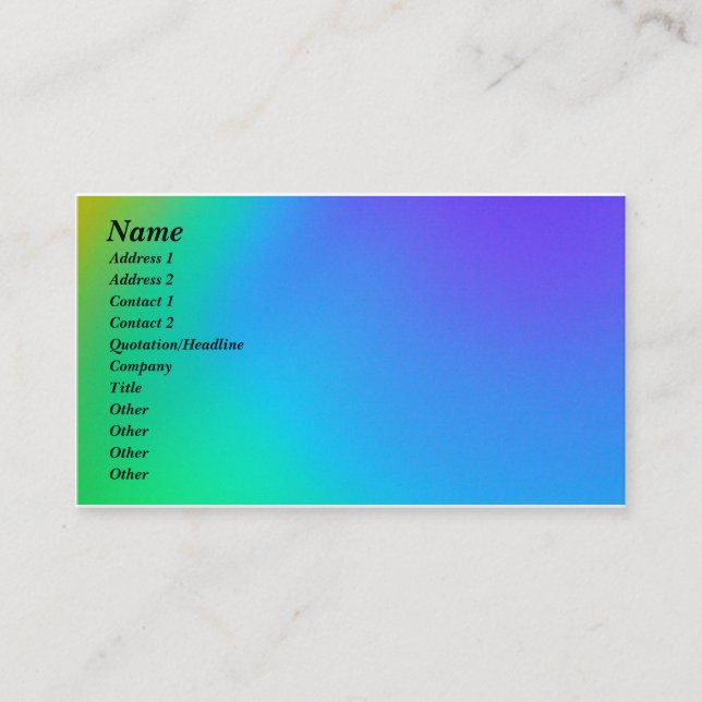 Blue & Green Business Card (Front)