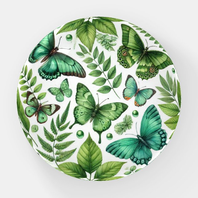 Blue-Green Butterflies Paperweight (Front)