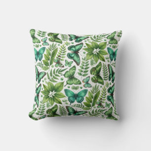 Blue-Green Butterflies Throw Pillow