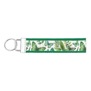 Blue-Green Butterflies Wrist Keychain
