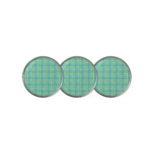 Blue Green Checker Abstract Pattern Golf Ball Marker
