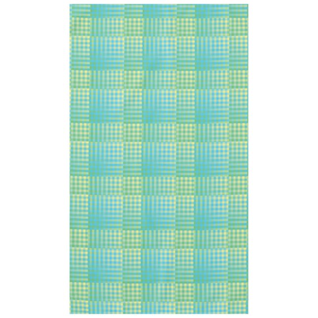 Blue Green Checker Abstract Pattern Tablecloth (Front)